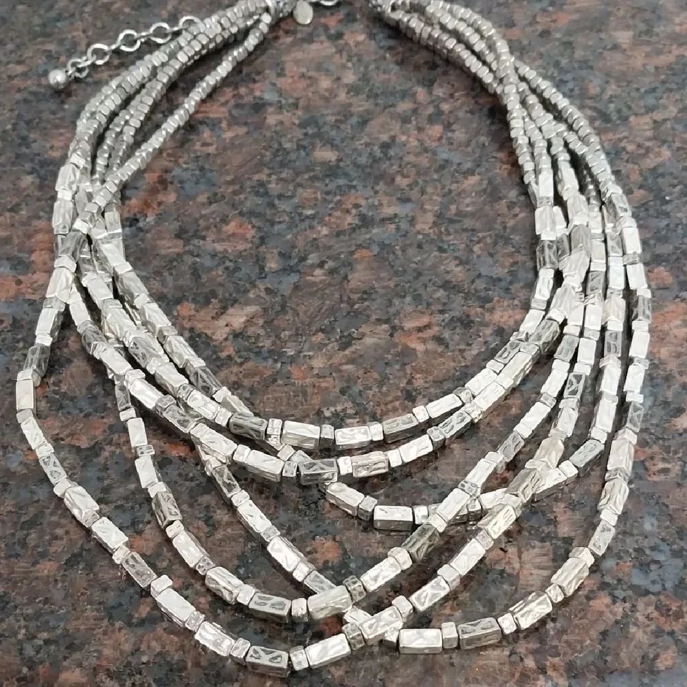 Chico's Elegant Silver Multi-Strand Necklace...EUC.